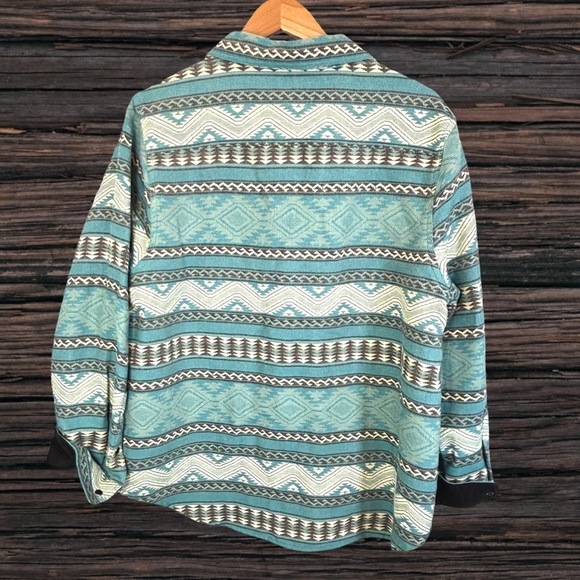 Tasha Polizzi Blue and Black Utility Jacket with Geometric Pattern - Picture 2 of 3